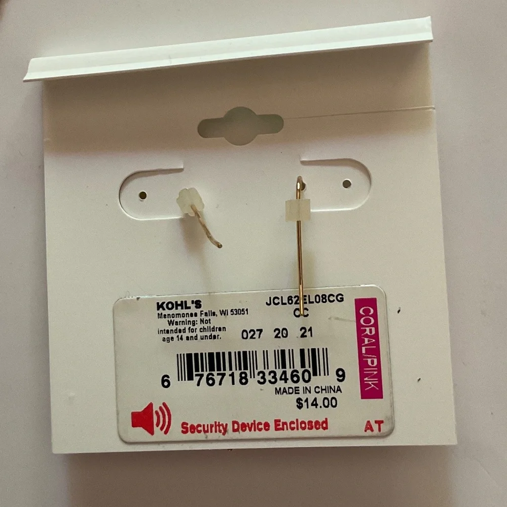 Monet Multi-color Double Strand Necklace  Coral Pink Oval Earrings NWT - Picture 7 of 11